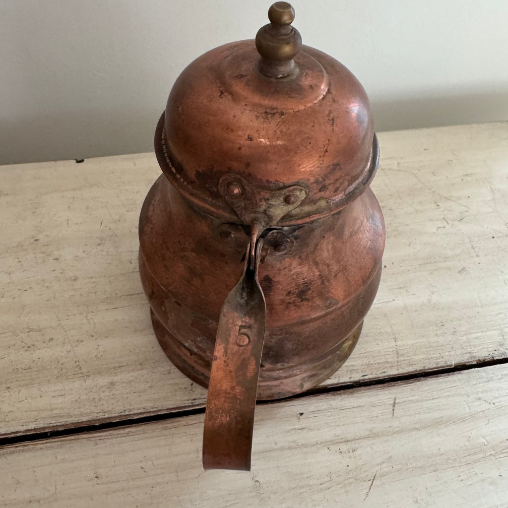 Graduated Copper Coffee Pot Collection, Set of Five