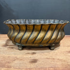 Vintage Brass Jardinière with Paw Feet