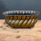 Vintage Brass Jardinière with Paw Feet