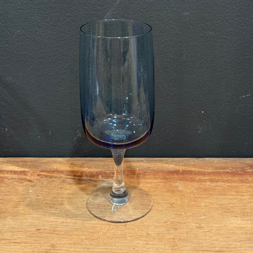Vintage Fostoria Blue Stemmed Wine Glasses