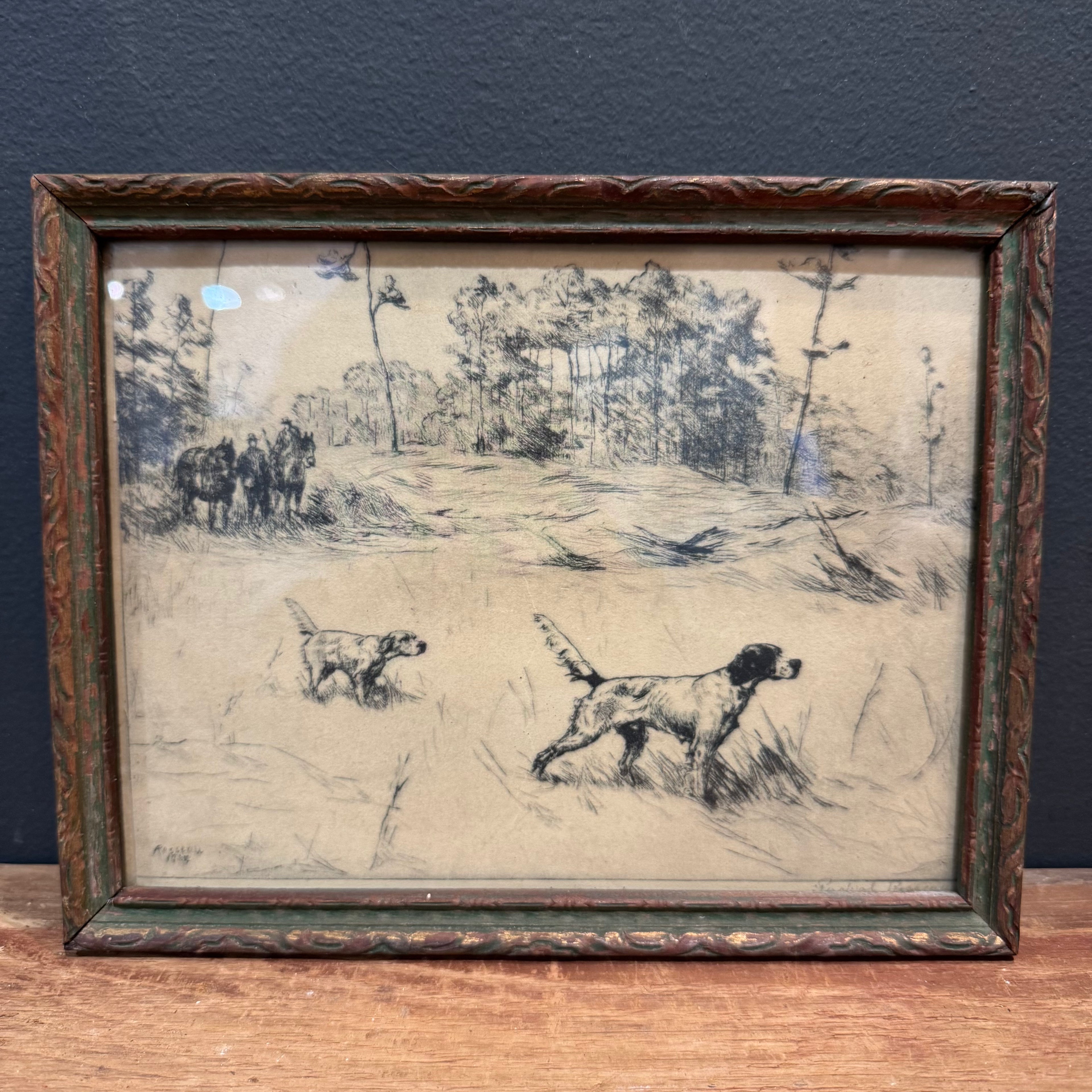 Sporting Hunt Scene with Setters