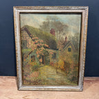 English Cottage Garden Oil Painting