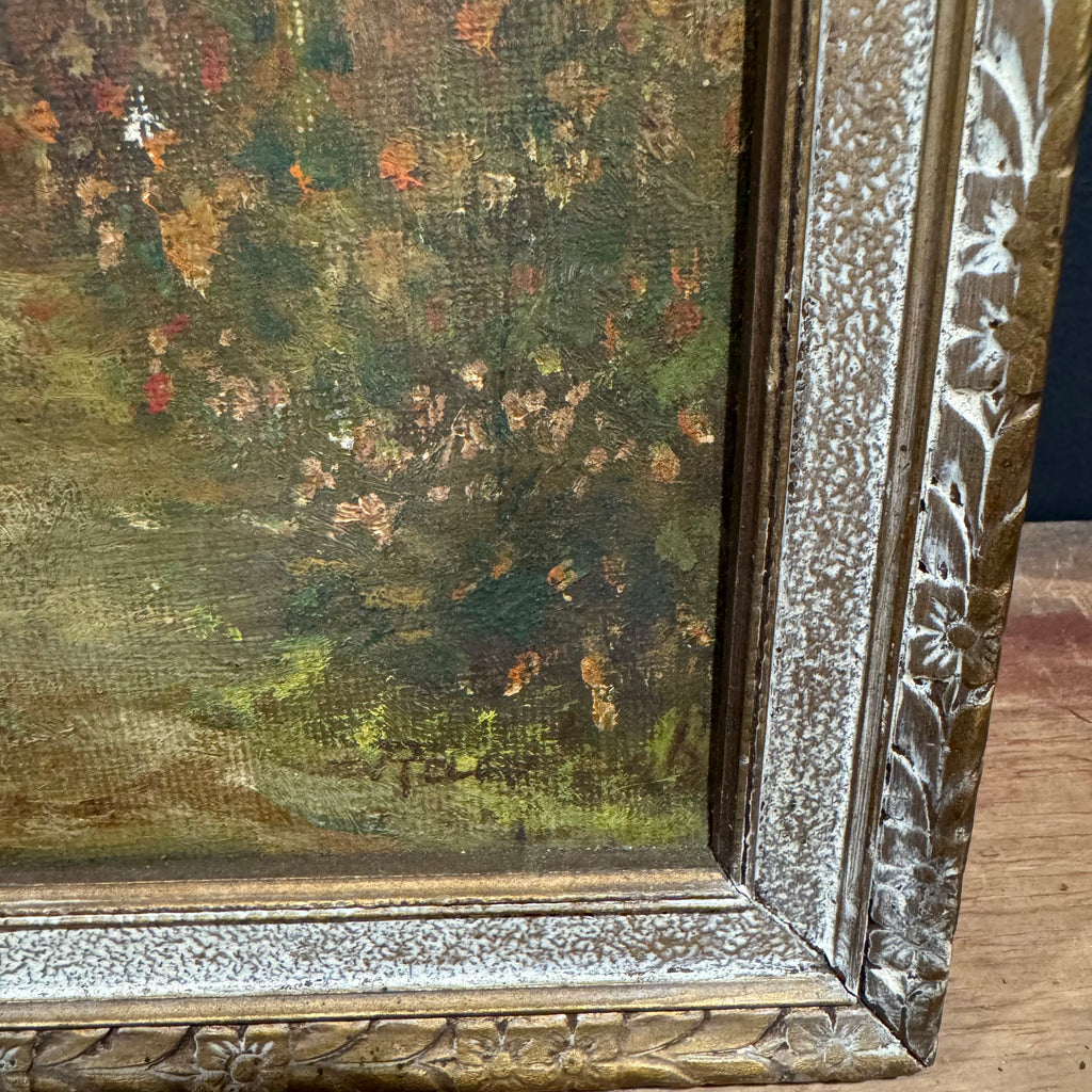 English Cottage Garden Oil Painting
