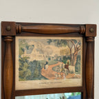Vintage Wood Framed Wall Mirror