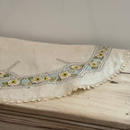 Vintage Hand Embroidered Linen Table Topper