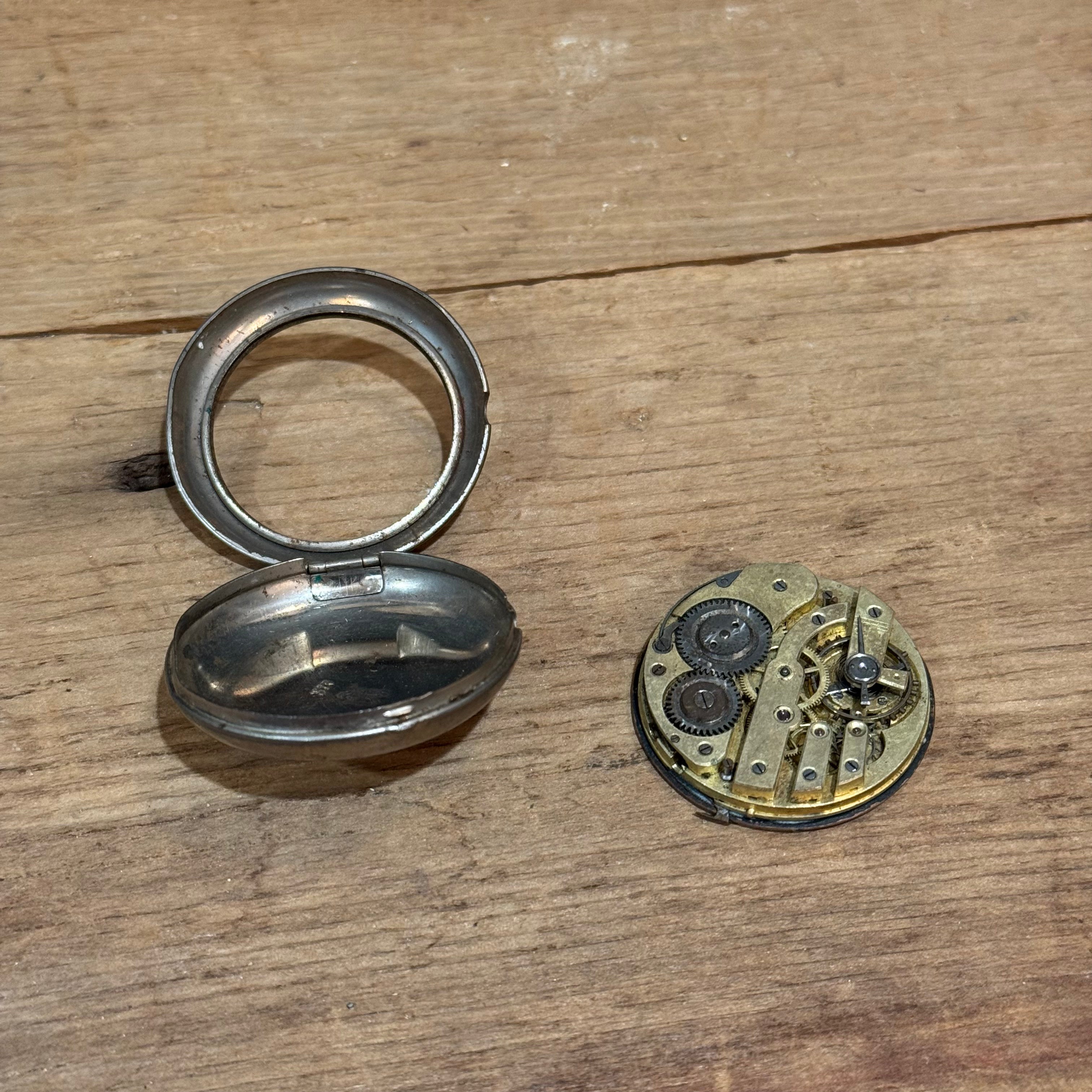 Vintage Pocket Watch Movement & Case