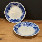 Vintage W.H. Grindley Flow Blue Berry Bowls - set of 10