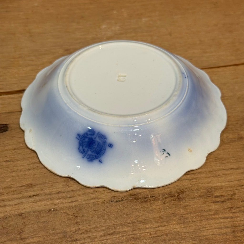 Vintage W.H. Grindley Flow Blue Berry Bowls - set of 10