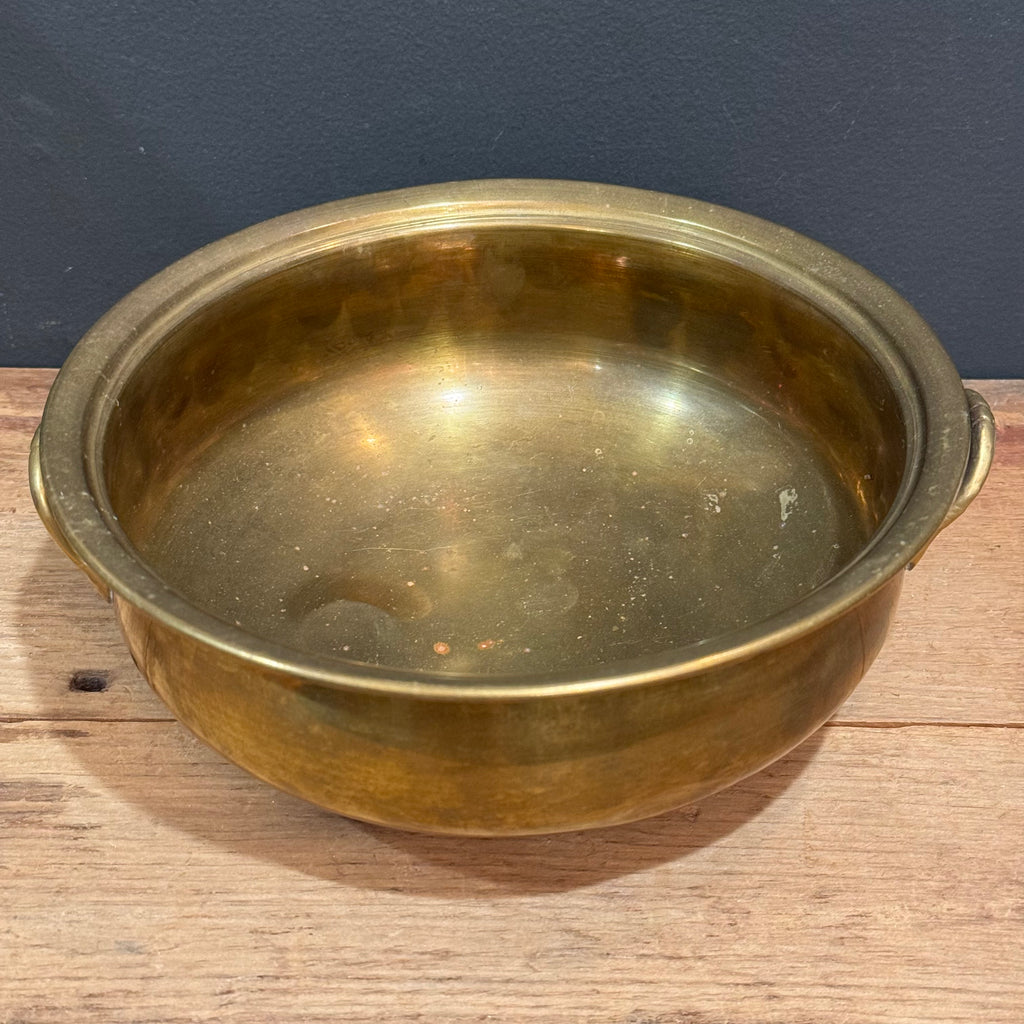 Vintage Solid Brass Planter with Handles