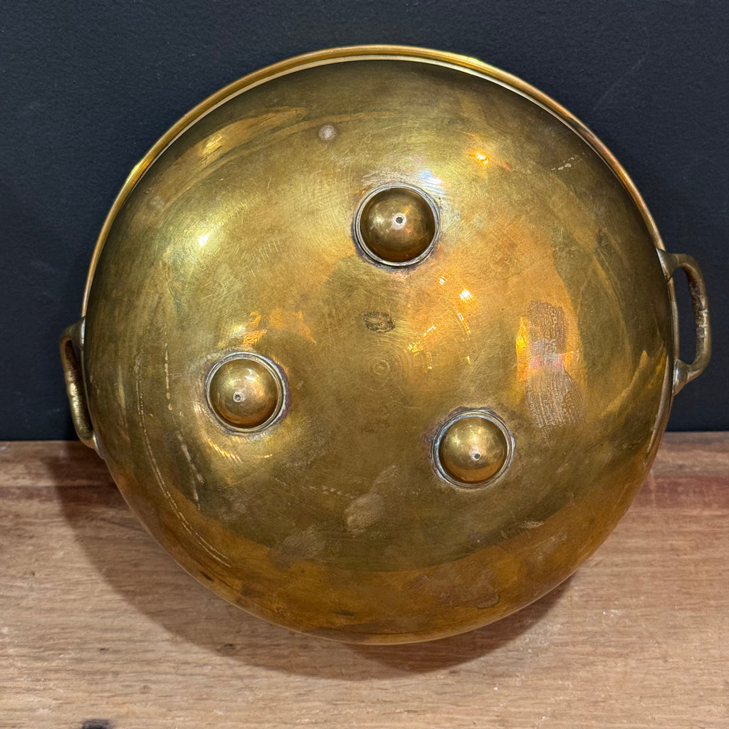 Vintage Solid Brass Planter with Handles