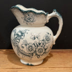 Vintage Green Transferware Wash Pitcher