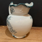 Vintage Green Transferware Wash Pitcher