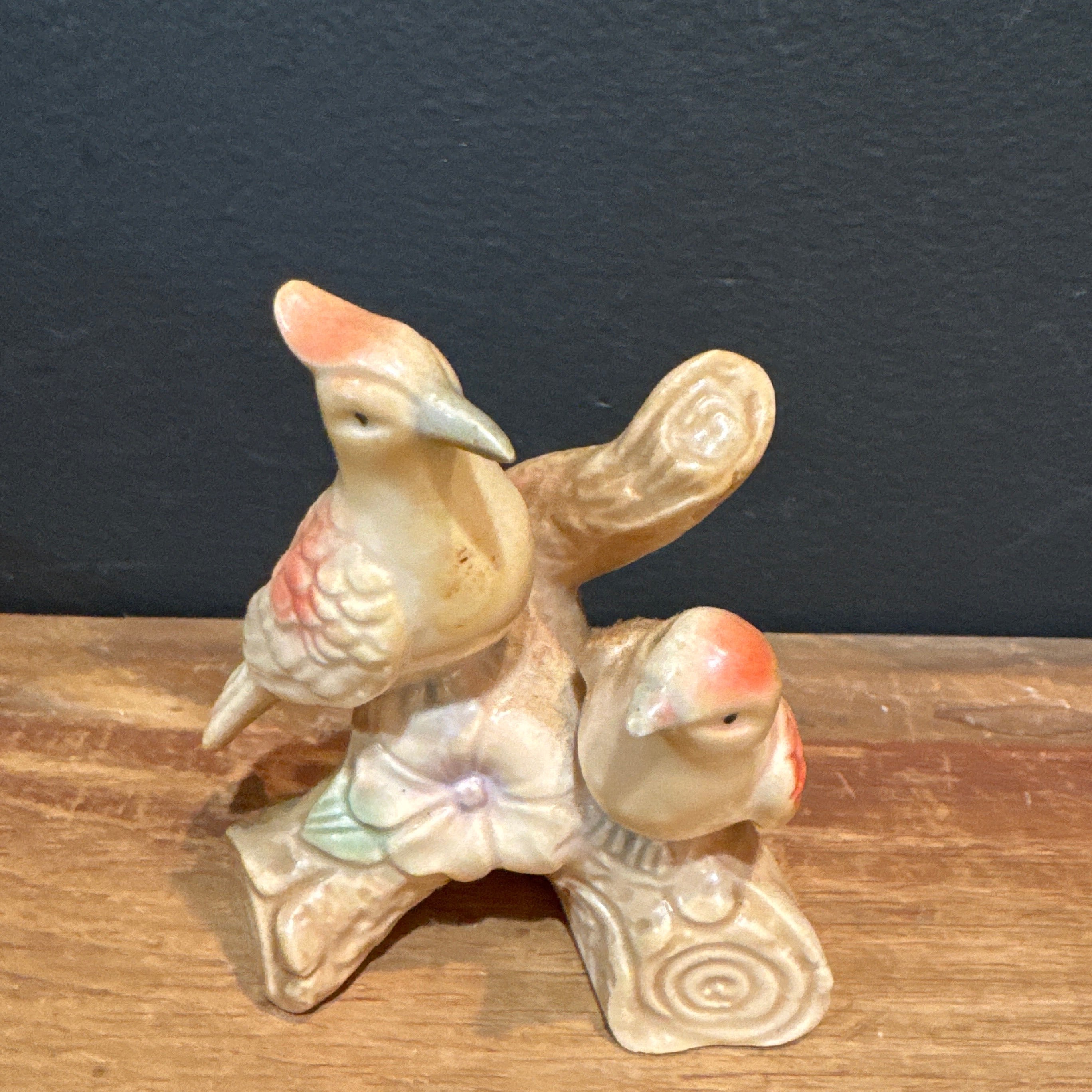 Vintage Ceramic Bird Pair on Branch