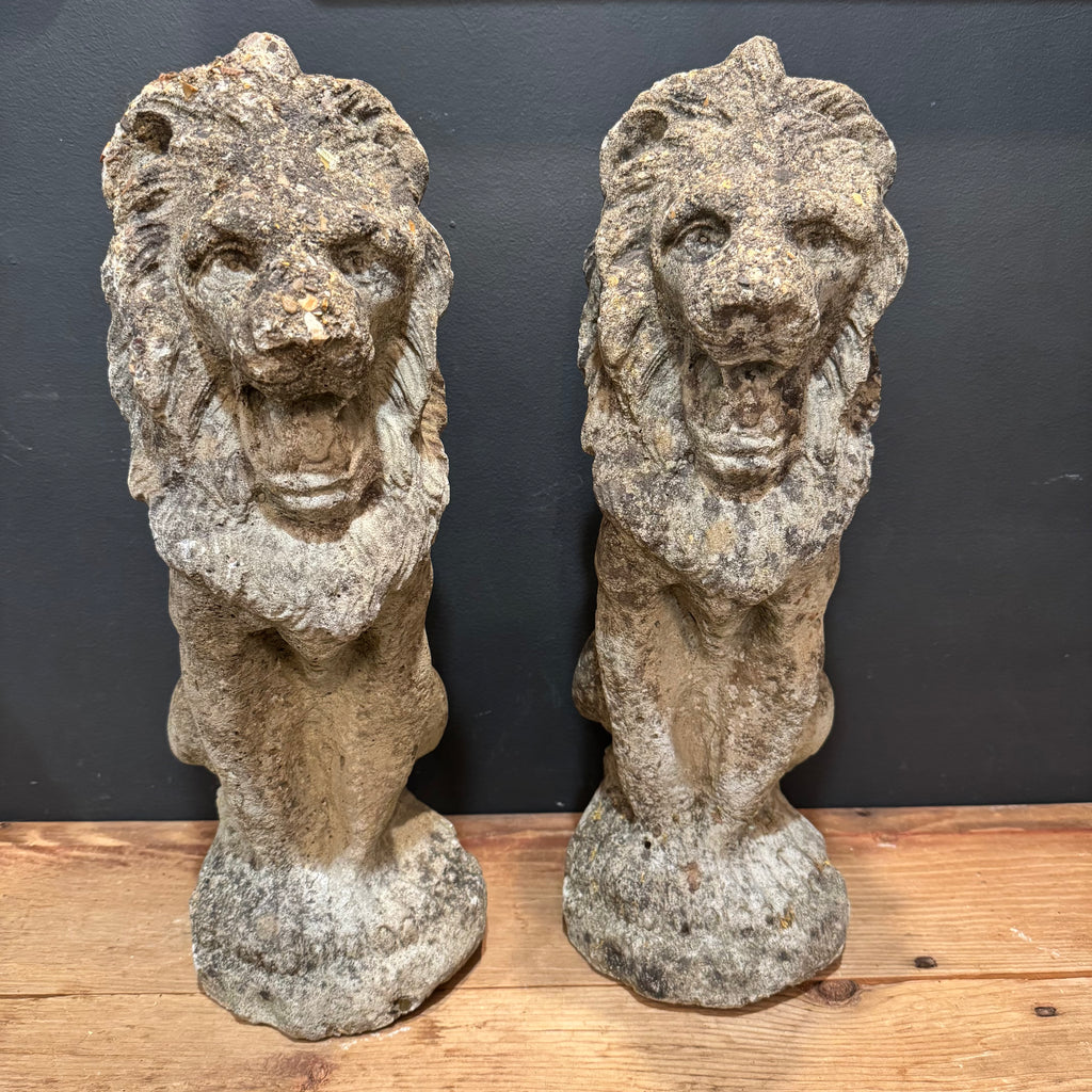 Pair of Garden Lion Statues