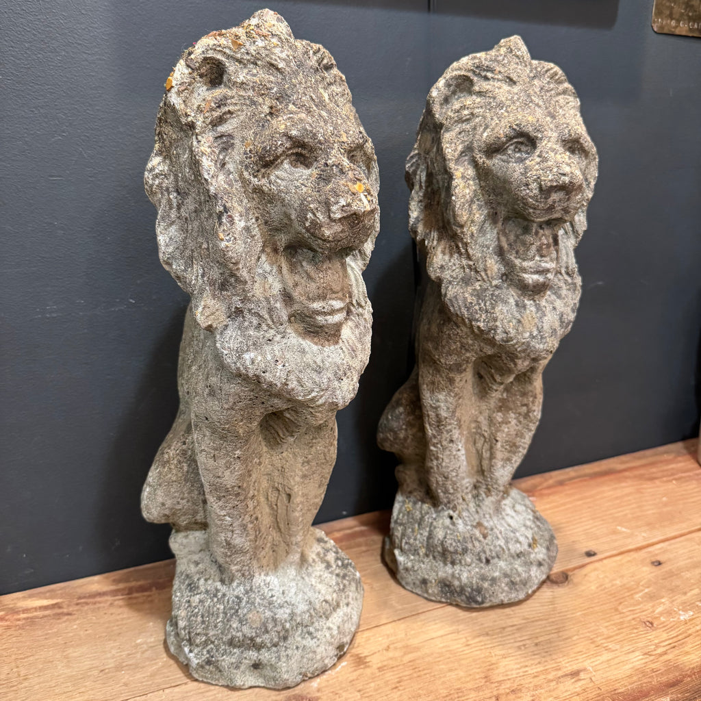 Pair of Garden Lion Statues