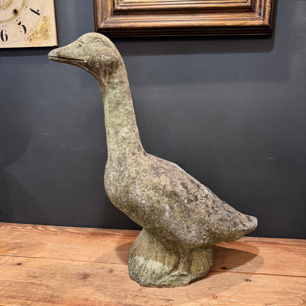 Vintage Stone Goose Statue