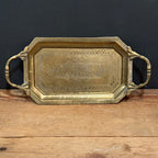 Vintage Engraved Brass Tray
