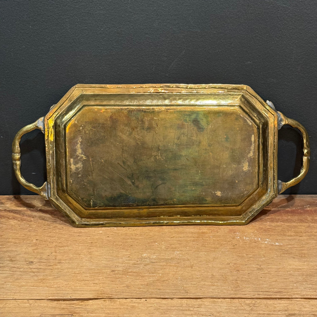 Vintage Engraved Brass Tray