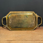 Vintage Engraved Brass Tray