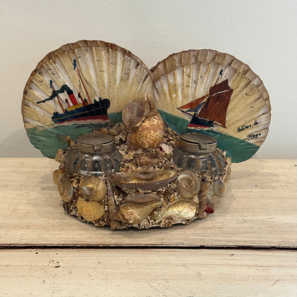 Maritime Seashell Double Inkwell