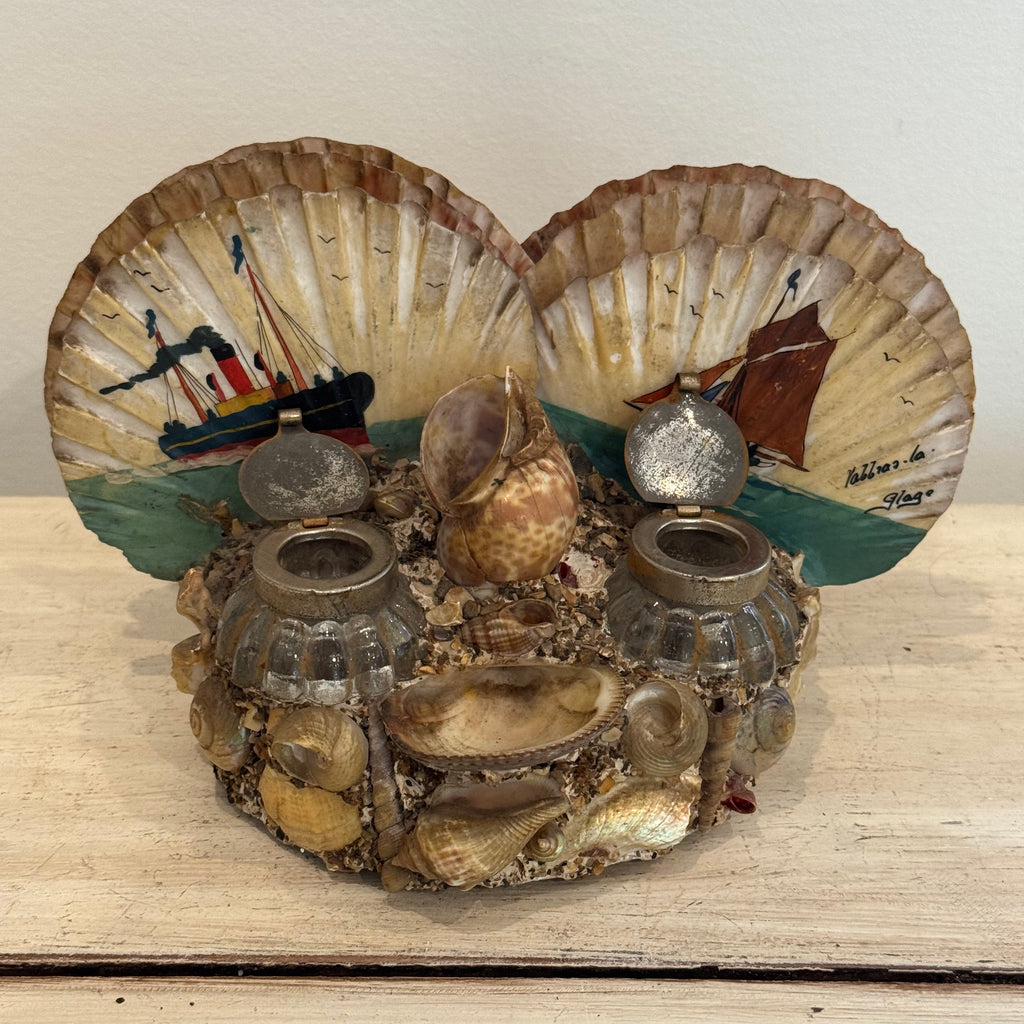 Maritime Seashell Double Inkwell