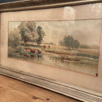Antique Framed Pastoral Watercolor, Signed R. Carlson
