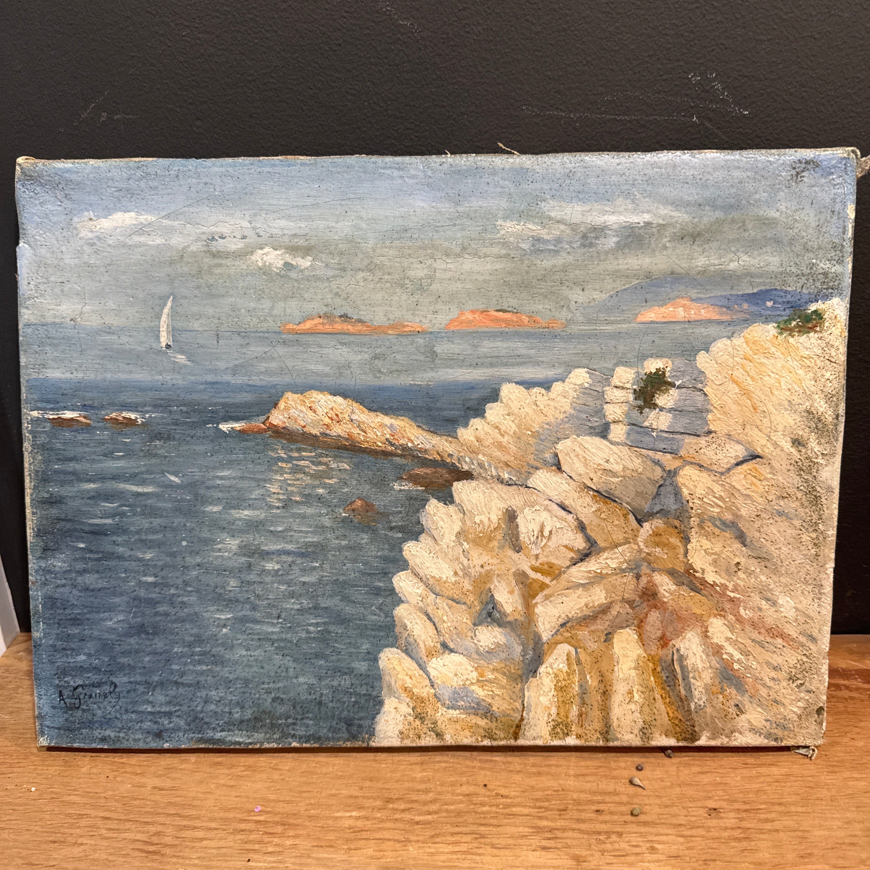 Calanque de la Gorguette Coastal Oil Painting