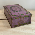 Antique Louis Sherry New York Lavender Floral Lithograph Candy Tin