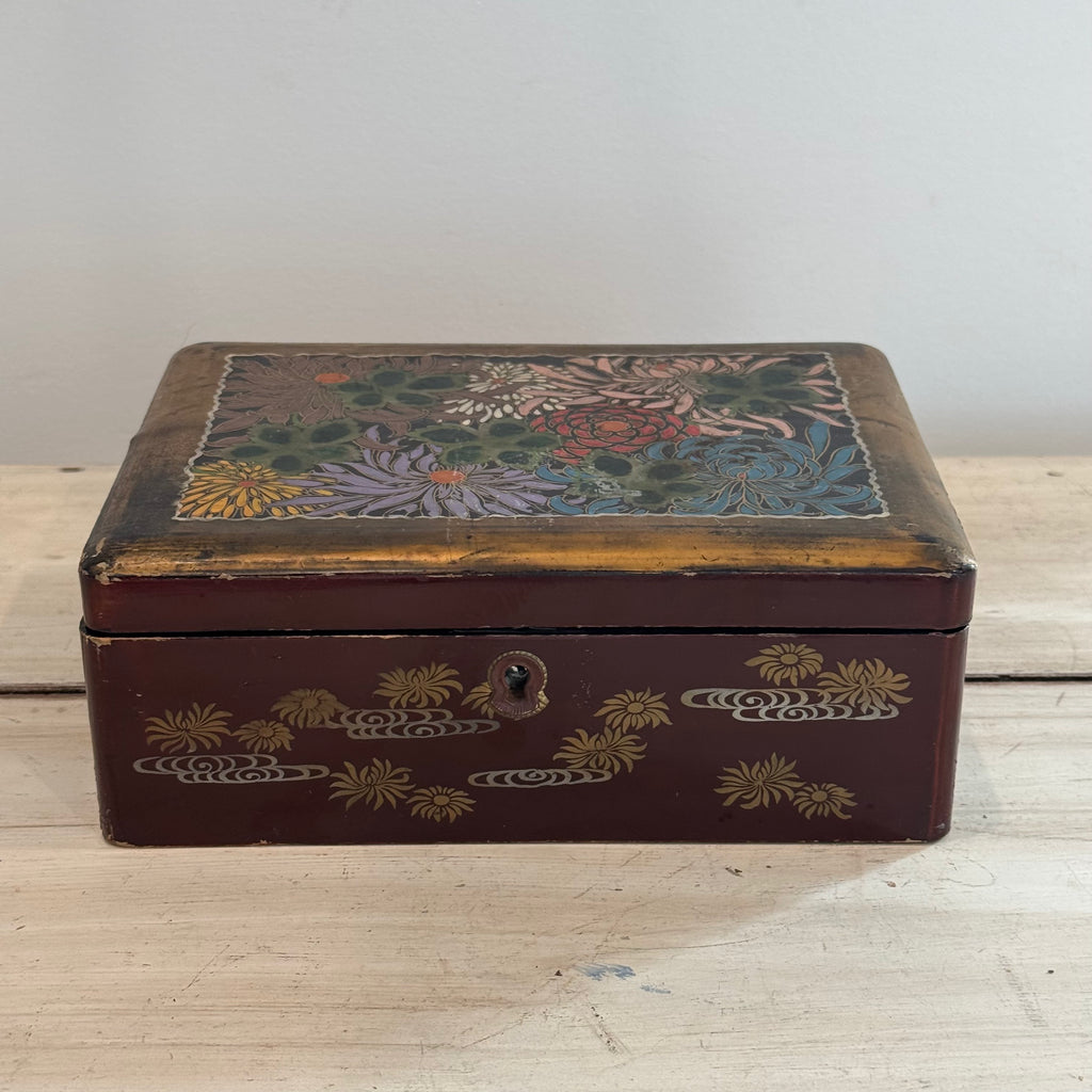 Vintage Japanese Lacquer Wood Jewelry Box
