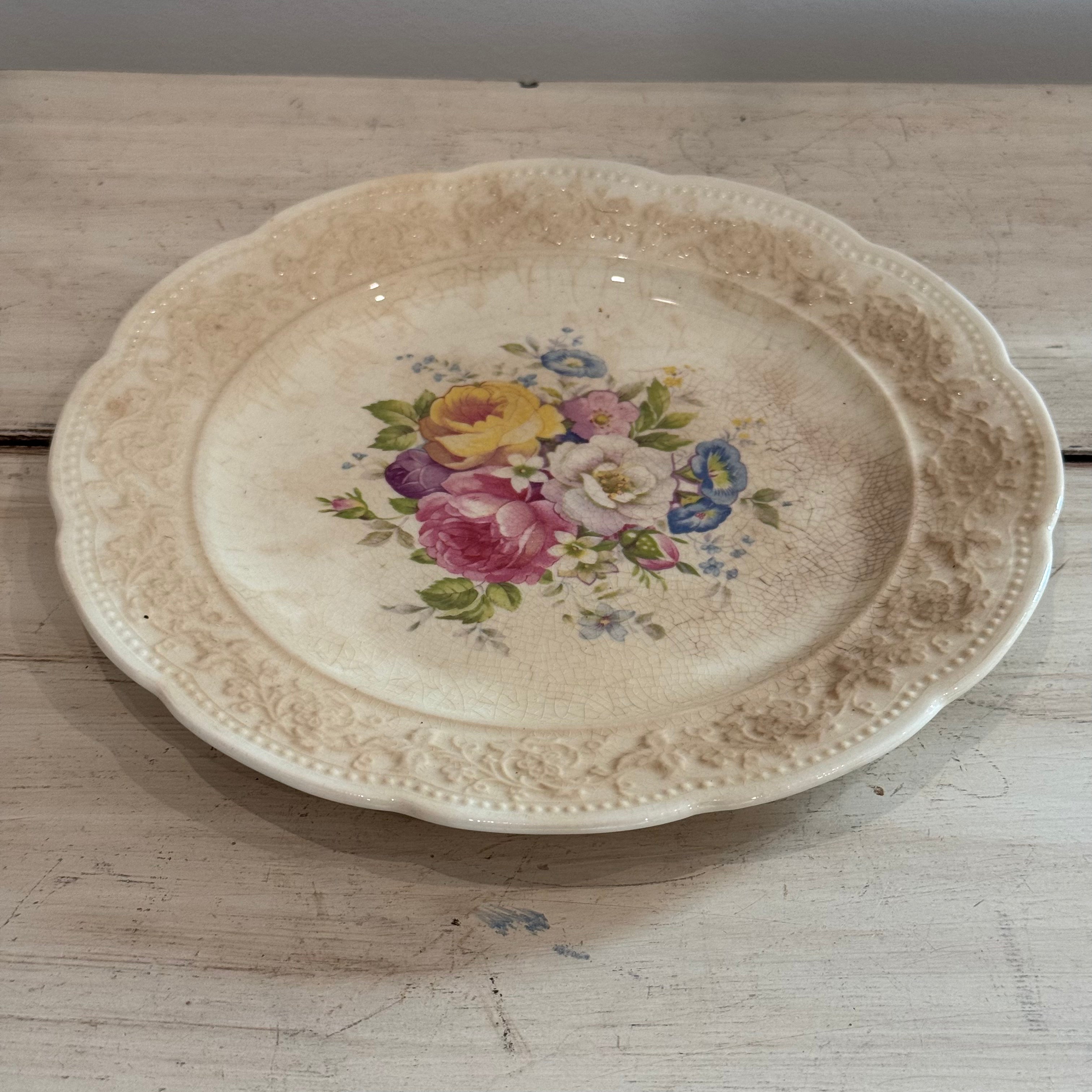 Edwin M Knowles Sweet Floral Plate