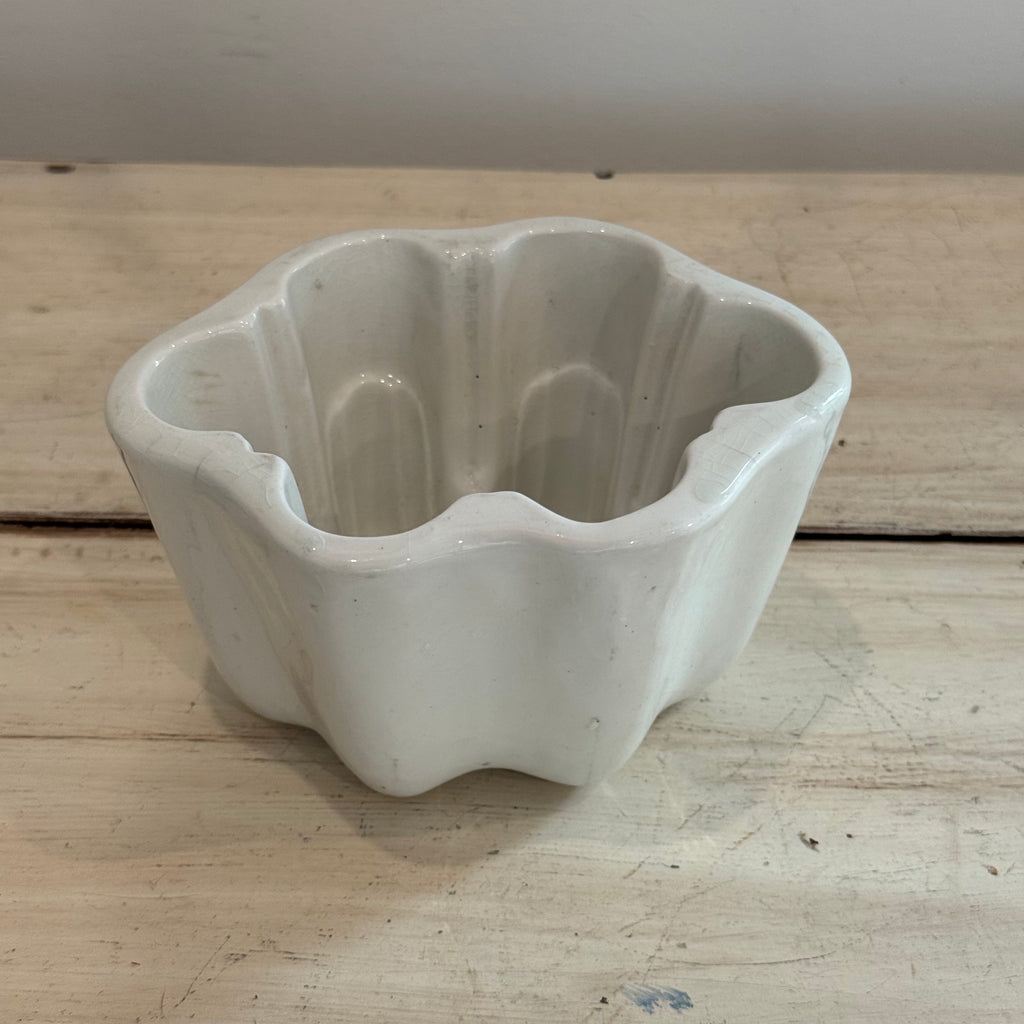 Vintage White Ironstone Blancmange Jelly Mold