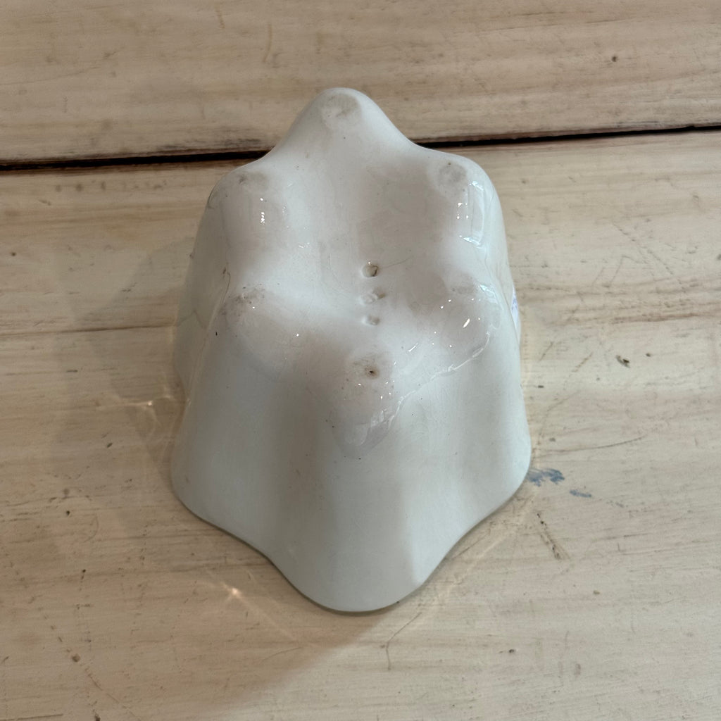 Vintage White Ironstone Blancmange Jelly Mold