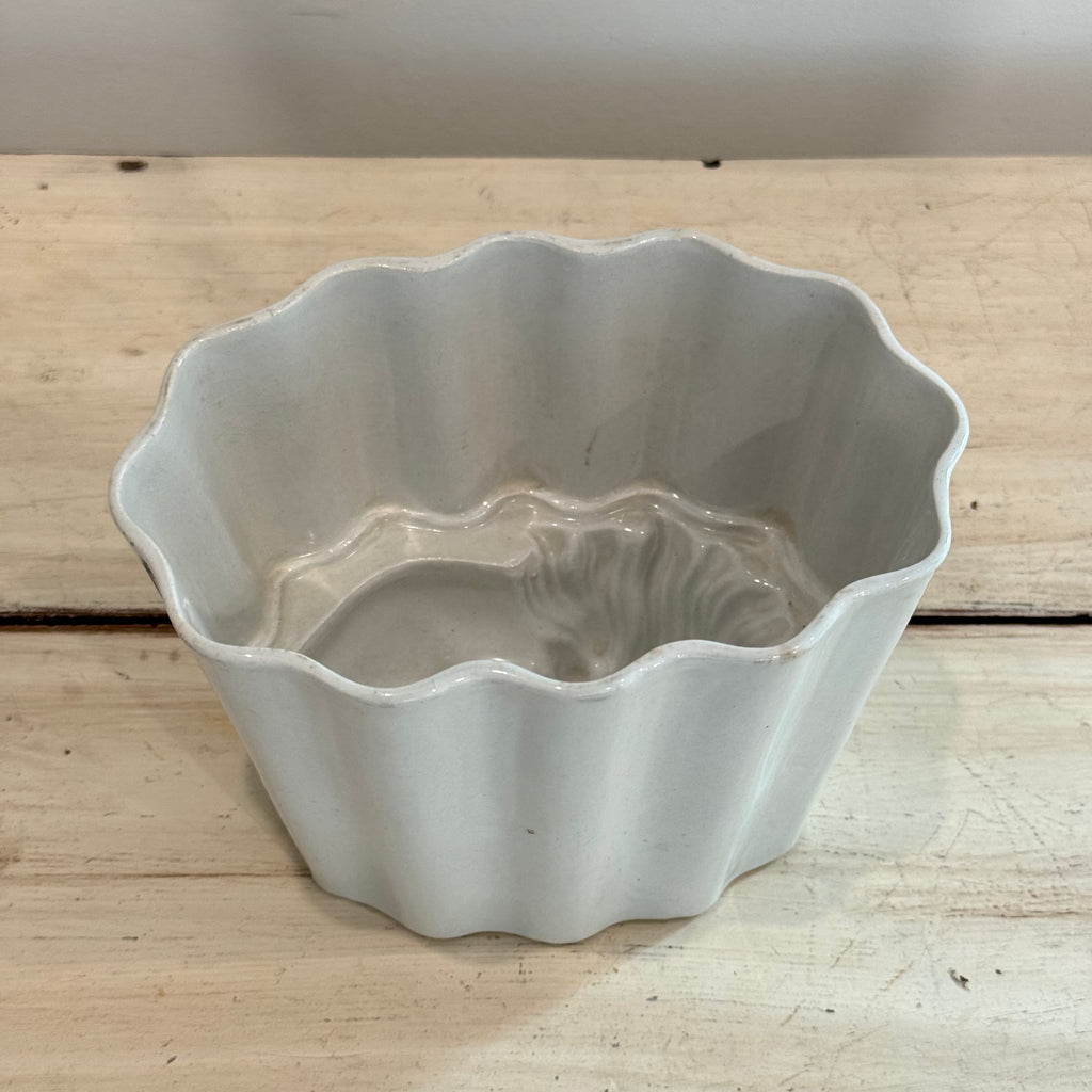 Antique White Ironstone Lion Jelly Mold