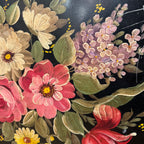 Vintage Hand-Painted Floral Tole Tray