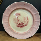 Antique English “Baronial Halls” Red Transferware Plate by T. J. & J. Mayer