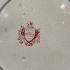 Antique English “Baronial Halls” Red Transferware Plate by T. J. & J. Mayer