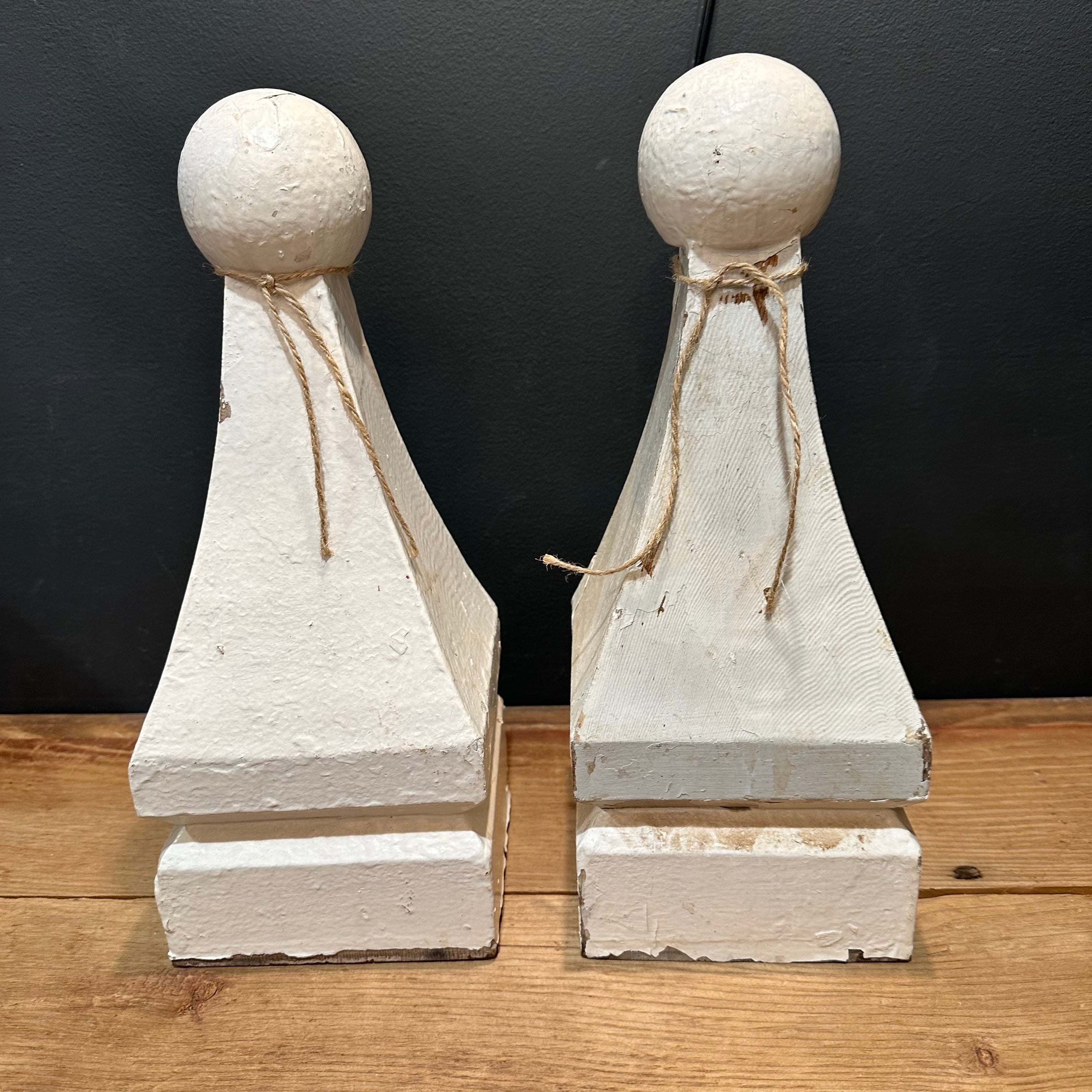 Antique Painted Architectural Finials (Pair)