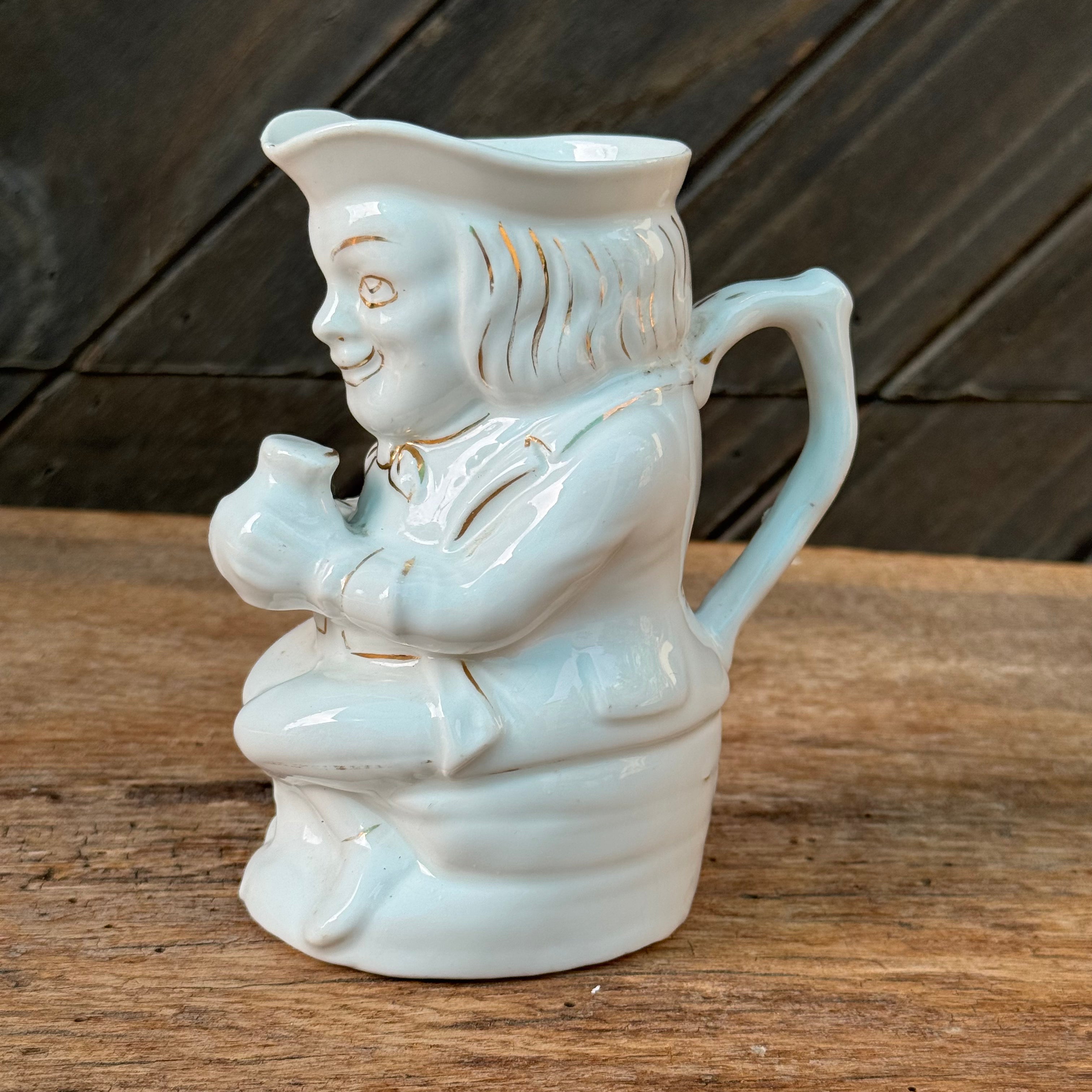 White Porcelain Pirate Pitcher