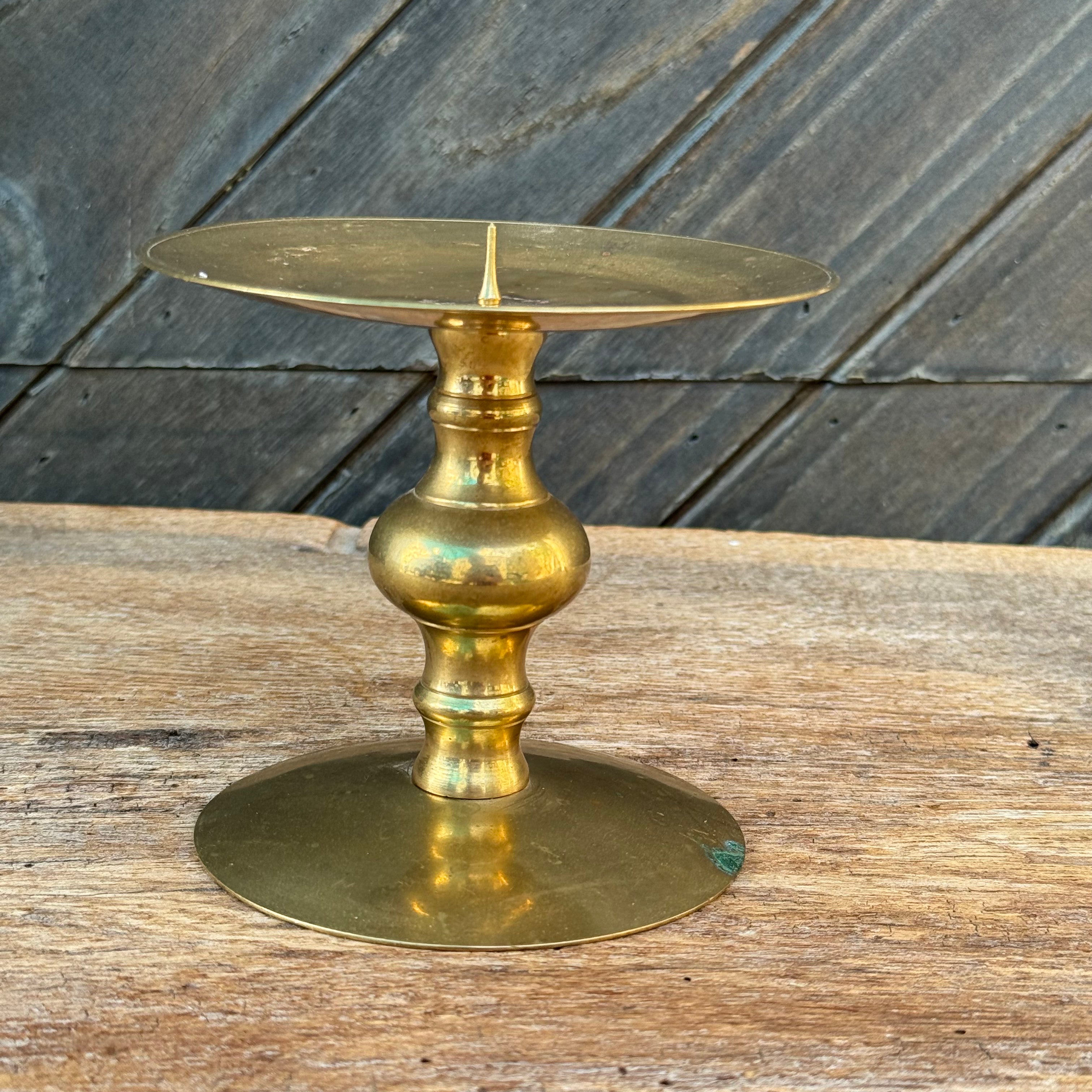 Brass Pillar Candle Holder