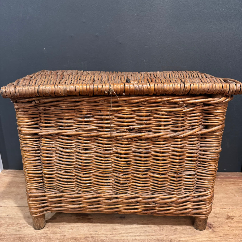 English Wicker Fishing Creel Basket