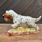 Porcelain English Setter with Pheasant Figurine