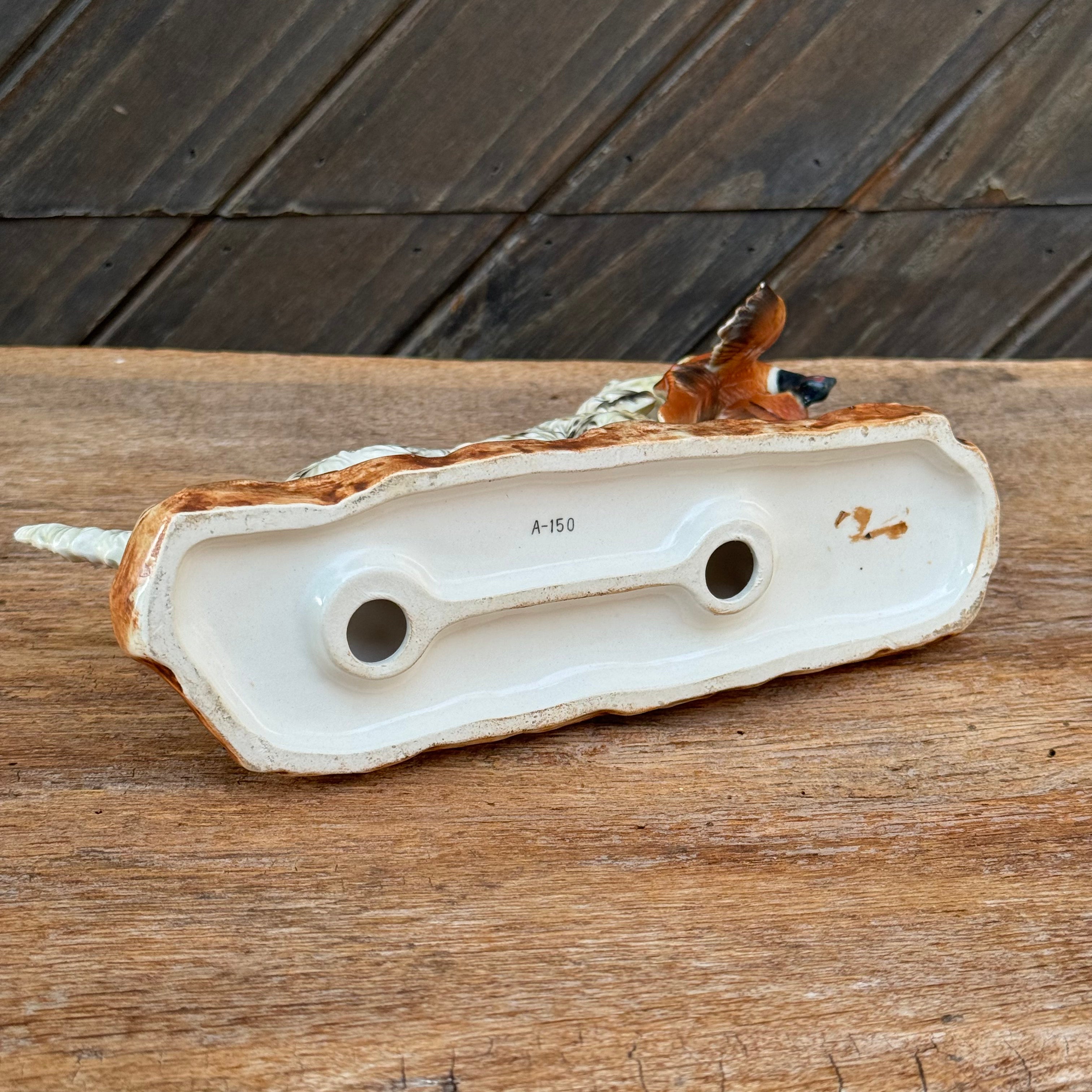 Porcelain English Setter with Pheasant Figurine