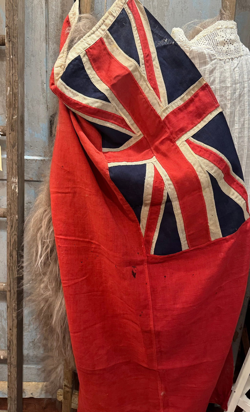 Authentic Vintage British Union Jack Maritime Flag by Imray, Laurie, Norie & Wilson Ltd., London | Original Rope & Wooden Toggle