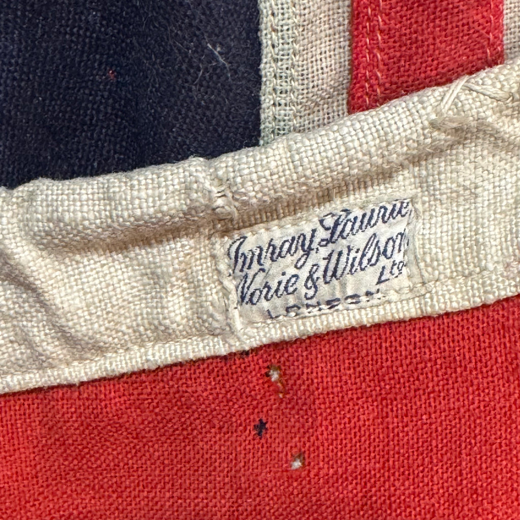 Authentic Vintage British Union Jack Maritime Flag by Imray, Laurie, Norie & Wilson Ltd., London | Original Rope & Wooden Toggle