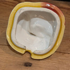 Vintage Bordallo Pinheiro Majolica Apple Jam Pot with Leaf Underplate