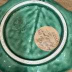Vintage Bordallo Pinheiro Majolica Apple Jam Pot with Leaf Underplate