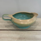 Aqua Drip Glaxe Signed Studio Pitcher