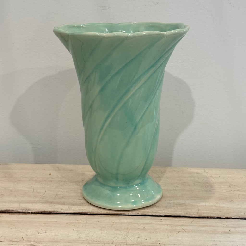 Vintage Aqua Swirl Vase