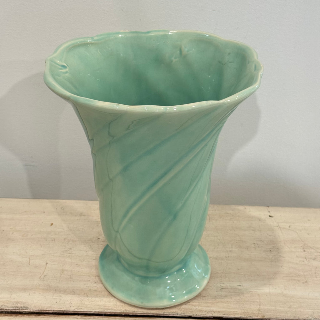 Vintage Aqua Swirl Vase