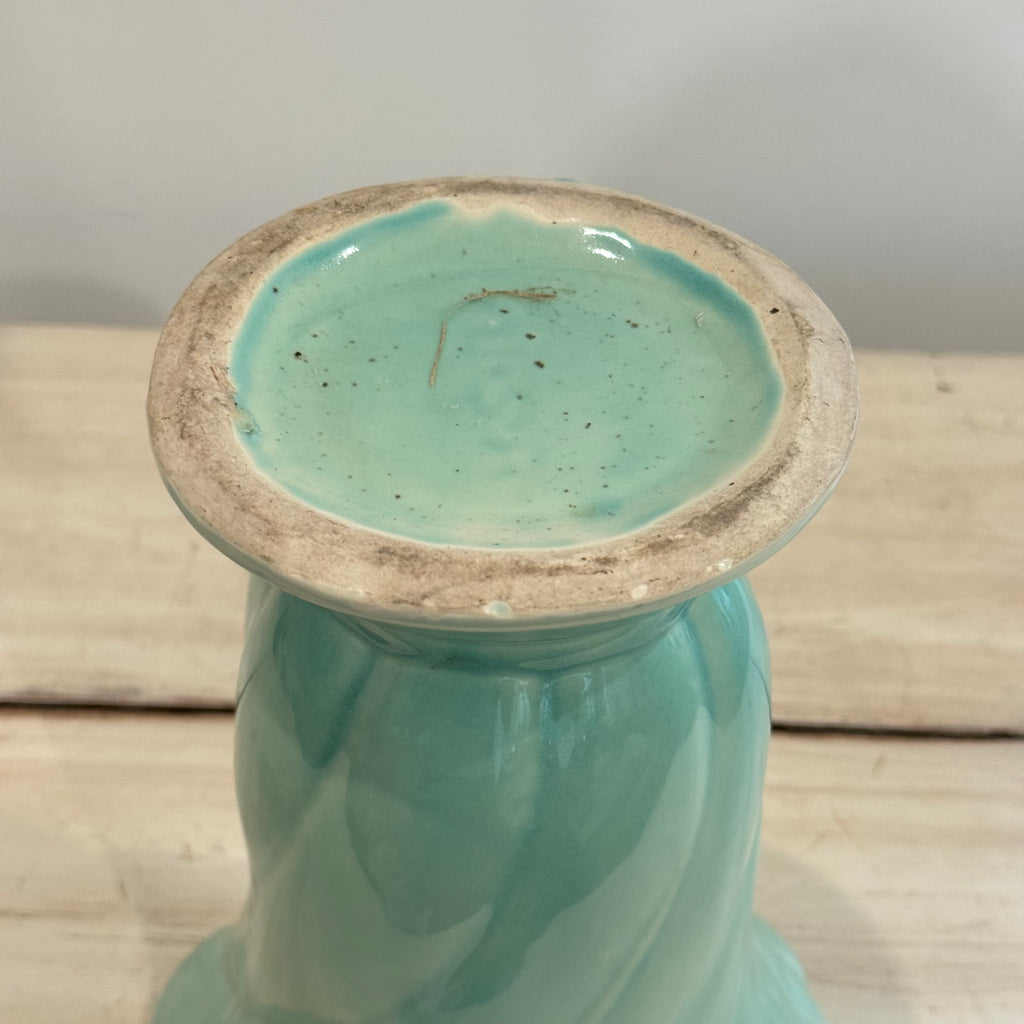 Vintage Aqua Swirl Vase